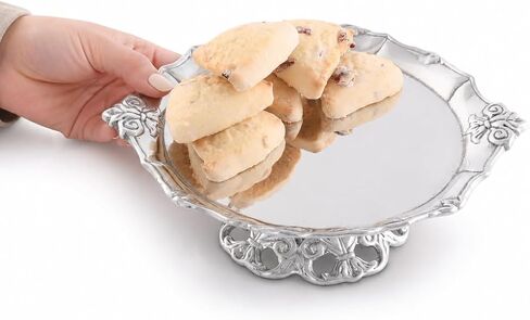 حامل حلوى آرثر كورت ميتال فلور دي ليز - عرض حلوى أنيق للماكارون والشوكولاتة والبسكويت - تصميم فرنسي للحفلات بطول 10.16 سم × قطر 22.86 سم in Kuwait