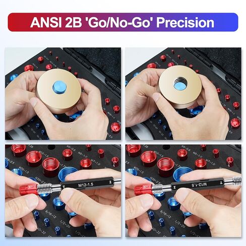 50PCS Thread Checker, Bolt Size Finder Nut and Bolt Thread Checker, 23 Metric & 27 SAE Box Set Thread Gauge Size Checker in Kuwait