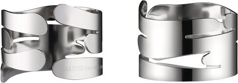 خاتم منديل Alessi Barkring من الفولاذ المقاوم للصدأ المصقول، مجموعة من قطعتين in Kuwait