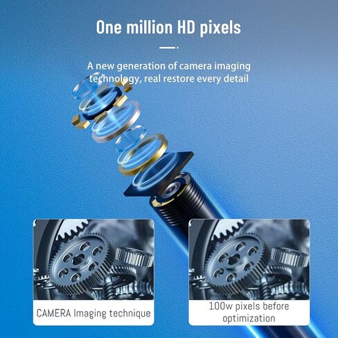 كاميرا المنظار مع 8 مصابيح LED، دقة 1080 بكسل عالية الدقة، IP67، بوريسكوب للسيارة، أداة فحص خط الأنابيب/المحرك/المساحة المحصورة، مثالية لعيد الأب (1 متر، عدسة واحدة) in Kuwait