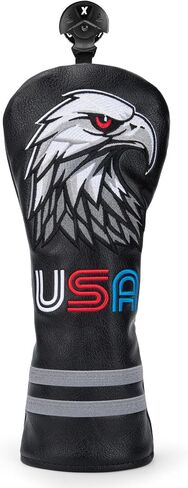 Bald Eagle Golf Head Covers - Leather Driver Headcover Fairway Wood Cover Hybrid Head Covers in Kuwait