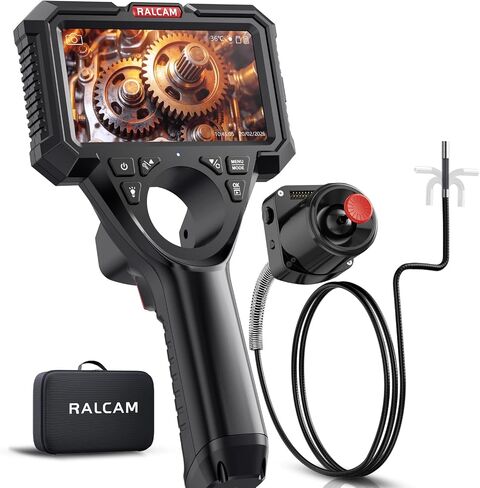 كاميرا Ralcam Industrial Borescope مع كابل ثعبان قابل للاستبدال، شاشة HD 5 بوصة، مسبار مفصل بأربعة اتجاهات وعصا تحكم من الفولاذ المقاوم للصدأ، كاميرا 6.2 مم، كابل مقاوم للماء، 5 أقدام تلقائي وأنابيب in Kuwait