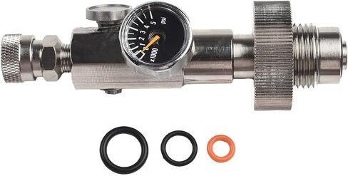FABULETTA 4500PSI Scuba DIN Fill Station Adapter for G5/8 HPA High Pressure Air, Stainless Steel Charging Valve with Gauge for Refilling Cylinders, 30MPa Quick Disconnect Converter in Kuwait