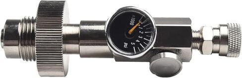 FABULETTA 4500PSI Scuba DIN Fill Station Adapter for G5/8 HPA High Pressure Air, Stainless Steel Charging Valve with Gauge for Refilling Cylinders, 30MPa Quick Disconnect Converter in Kuwait