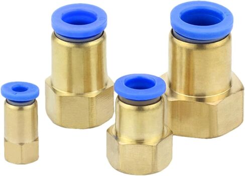 PCF-Type OD 4 مللي متر 6 مللي متر 8 مللي متر 10 مللي متر 12 مللي متر موضوع 1/8 ''1/4'' 3/8 ''1/2'' موصلات هوائية أنثى تركيبات مستقيمة 1 قطعة (PCF12-04) in Kuwait