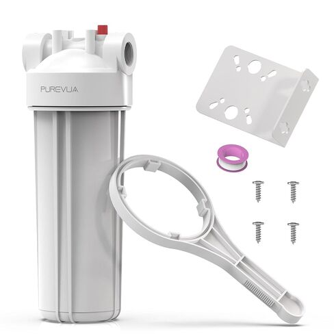 PFW10 Whole House Water Filter Housing, Fits 10" x 2.5" Big Filters, Inline Pre-Filtration System for RV, Home Well and City Water Sediment etc with 3/4" NPT Port, Pressure Relief Valve in Kuwait