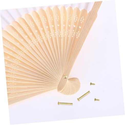 ULTECHNOVO 10 Sets Hand Folding Fan Repair Kit 3mm Gold Rivets 21mm Shaft Pins Stainless Steel Fan Rivet Nuts Replacement Central Shaft Restoration in Kuwait