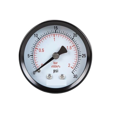 1pc Dry Pressure Gauge, Steel case and Ring, 2" Dia,30, 60, 100 Psi & Bar, 1/4" NPT Back Mount, Glass Window(0-100 psi 0-7 bar) in Kuwait