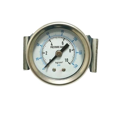 1 قطعة 1/8 "BSPP 0-140 PSI 40 مللي متر قطر ضاغط الهواء قياس الضغط محوري جبل مع قوس in Kuwait
