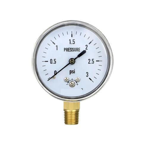 1 قطعة نوع الحجاب الحاجز كبسولة قياس الضغط المنخفض، 0-5Psi، 0-3Psi، قرص 2-1/2 بوصة، حامل سفلي 1/4 بوصة NPT، قابل للتعديل (0-5PSI) in Kuwait