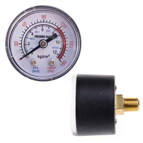 1pc Air Compressor Pneumatic Hydraulic Fluid Pressure Gauge 0-12Bar / 0-180PSI Dial Hydraulic Pressure Gauge Meter Manometer in Kuwait