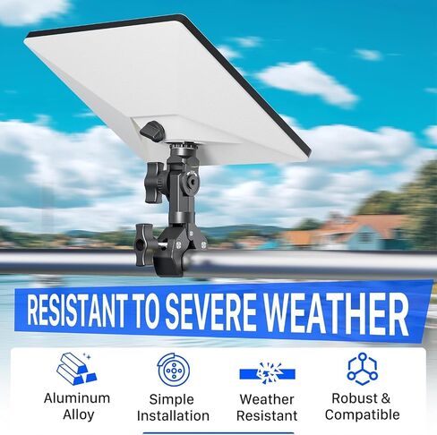Starlink Mini Mount 2026/2025, Pole Clamp for RV, Yacht, Camper, Van, Boat | Adjustable Angle, 3-Minute Installation, Universal Starlink Mini Clamp Mount Includes Aluminum Pipe Adapter for Outdoors in Kuwait