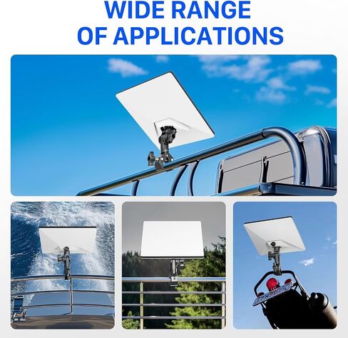 Starlink Mini Mount 2026/2025, Pole Clamp for RV, Yacht, Camper, Van, Boat | Adjustable Angle, 3-Minute Installation, Universal Starlink Mini Clamp Mount Includes Aluminum Pipe Adapter for Outdoors in Kuwait
