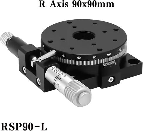 R Axis 90mm RSP90-L 360 Degree High Precision Rotating Slide Table Manual Angle Adjustment Platform Optical Micrometer in Kuwait