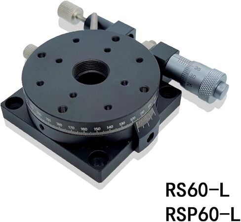 R Axis 60mm RS60-L RSP60-L دليل 360 درجة منصة تعديل زاوية عالية الدقة بصرية شديدة التحمل منزلق دوار ميكرومتر (RSP60-L) in Kuwait