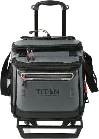 Titan Deep Freeze 60 (50+10) Can Wheeled Cooler - Collapsible Rolling Cooler with Wheels and All-Terrain Cart in Saudi Arabia