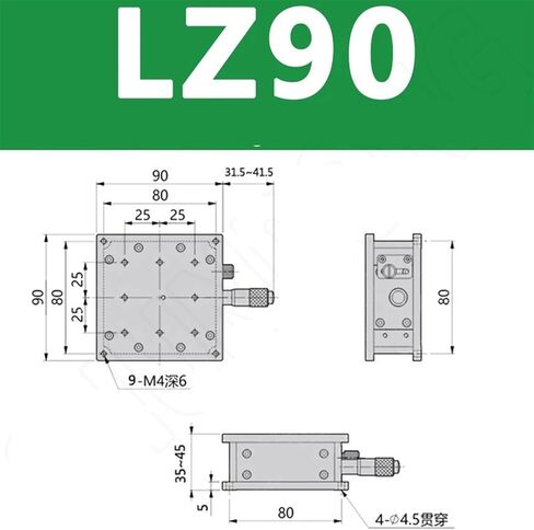Z Axis Mobile Optical Displacement Fine Tuning Platform Height Adjustable Lifts Stage Sliding Table 90x90mm Trimming Station in Kuwait