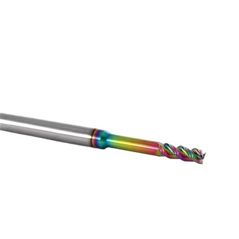 مطحنة نهاية كربيد HRC60 3 فلوت التنغستن قاطعة المطحنة راوتر فلوت طويل نهاية المطاحن 1 مم 1.5 مم 3 مم سبعة ألوان للألمنيوم (D2.0-L12.0-H04) in Kuwait