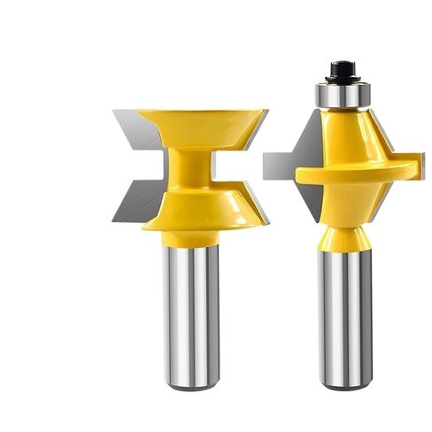 1/2" Shank Router Bit Set 120 Degree Woodworking Groove CuttersTungsten Alloy Tenon Cutter with Bearing End Mill in Kuwait