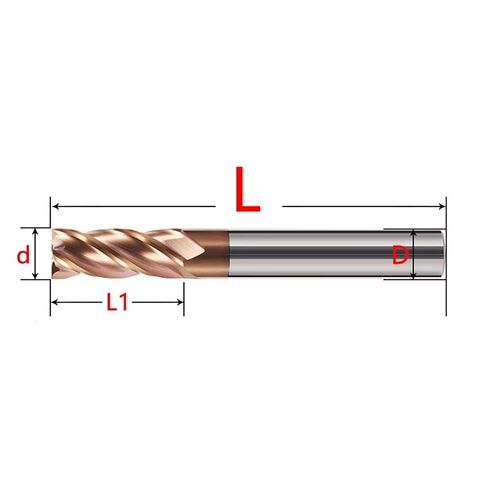 2F 4F كربيد نهاية مطحنة 1.1 مم -25 مم أداة القطع 4 الناي معدن الصلب قاطع الخشب ISO (5x6DX50،2F) in Kuwait
