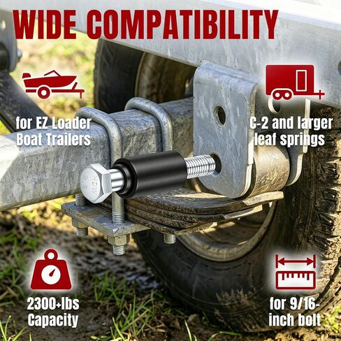 300-015973 طقم تثبيت مسمار زنبركي وجلبة متوافق مع أجزاء تعليق مقطورة القارب EZ Loader، أسود in Kuwait