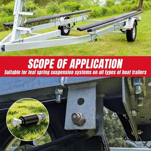 300-015973 طقم تثبيت مسمار زنبركي وجلبة متوافق مع أجزاء تعليق مقطورة القارب EZ Loader، أسود in Kuwait