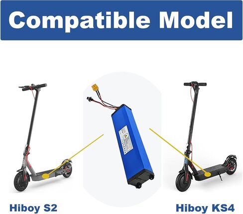 36V(Fit 42V) 7500mAh Electric Scooter Battery Fit for Hiboy S2 & KS4 Electric Scooter Battery Lithium Replacement 315Wh, 4 Screw Holes, 12.13 * 2.59 * 1.65 Inch in Kuwait