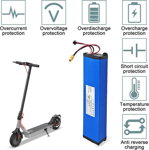 36V(Fit 42V) 7500mAh Electric Scooter Battery Fit for Hiboy S2 & KS4 Electric Scooter Battery Lithium Replacement 315Wh, 4 Screw Holes, 12.13 * 2.59 * 1.65 Inch in Kuwait