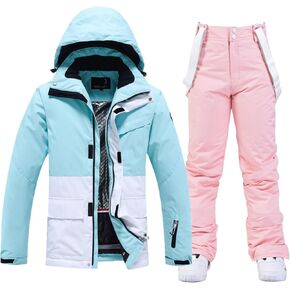 RUMITY Fashion Ski Suit Set for Men and Women's Lovers Ski Suit Set for Warm, Thick, Waterproof, and Cold Resistance(D,L) in Saudi Arabia