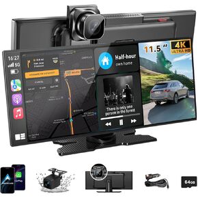 Leadtree 9 inch Portable Wireless carplay Screen for car & Android Auto HD Touchscreen With1080P Backup Camera/Mirror Link/Navigation/Voice Control/Car Stereo/Bluetooth in Saudi Arabia