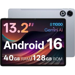 تابلت بشاشة كبيرة 13.4 بوصة يعمل بنظام Android 15 مع ثماني النواة، 24 جيجابايت + 256 جيجابايت، بطارية 10000 مللي أمبير في الساعة، شاشة FHD 1920 × 1200 مع حافظة واقية، كاميرا 8 ميجابكسل + 13 ميجابكسل، 2.4 جيجا/ 5 جيجا واي فاي + BT5.0 + نظام تحديد المواقع in Kuwait