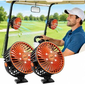 Roykaw Magnetic Golf Cart Fan with LED Light, 24+ Hours Long Runtime, Strong Airflow Rechargeable Fan with Ultra-strong Magnet, Portable Fan for Golf Cart, Gym and More, 1 PC in Kuwait