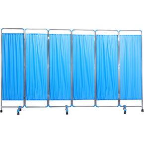 Mobile Medical Privacy Screen,6Ft Folding Privacy Screen,3/4/5/6Panels Portable Room Divider with Wheels for Clinic Hospital Ward Beauty Salon (Color : Blue, Size : 6-pan in Saudi Arabia