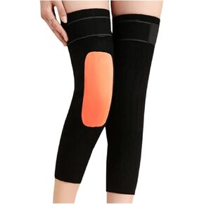 Wool Knee Pads Support Brace Winter Warm Thermal Knee Warmers Sleeve for Pain Relief Ski Cycling Running for Ski Cycling(Gold Velvet-Black,M) in Saudi Arabia