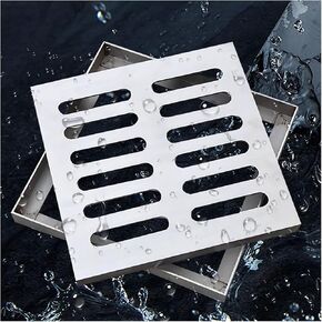 Heavy-Duty Stainless Steel Drain Grate, 30x30cm Anti-Slip Frame for Yard & Garden, Durable Rust-Resistant Sewer Drainage Solution, Perfect Floor Cover for Outdoor Use in Kuwait