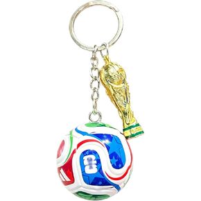World Cup Football Keychain with Mini Gold Trophy, 3D Printed Soccer Ball Key Ring, Sports Fan Gift & Collectible Souvenir in Saudi Arabia
