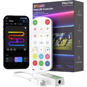 PAUTIX Bluetooth Music Pixel Smart LED Controller SP668E، لـ WS2811 WS2812 SM16703 شريط LED ملون قابل للعنونة بكسل ضوء DC5V-24V APP / RF للتحكم عن بعد (ليس لشريط RGB LED بدون IC الذكي) in Kuwait