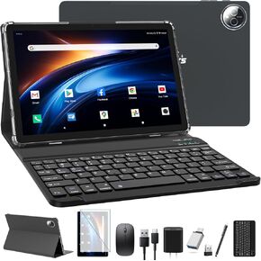 10.1 بوصة Android 14 Tablet 2025 آخر معالج أوكترا النواة مع تخزين 64 جيجابايت ، WiFi 6 Tableta ، 13mp+5mp كاميرا مزدوجة ، 2 في 1 قرص مع لوحة مفاتيح ، Bluetooth ، شاشة IPS FHD ، الماوس ، Case ، Case ، Stylus in Kuwait