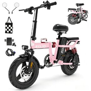 Folding Electric Bike for Adults, 800W Peak Motor 20MPH, Ebike with 48V 14Ah Removable Battery, 35-55 Miles Range, 14'' Adults Electric Bicycles for Men Women Commuter UL 2849 Safety Standard in Kuwait
