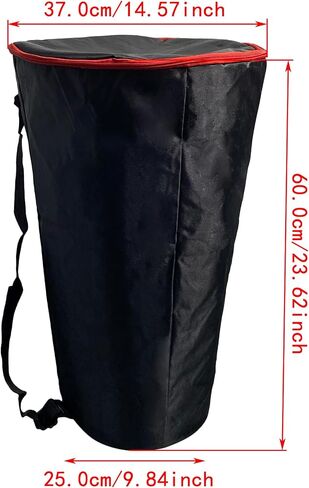 12 Inch Djembe Drum Bag, Black Waterproof Nylon Carrier Case for 12" African Drum - Protective Storage & Transport Bag (600x370x250mm) in Kuwait