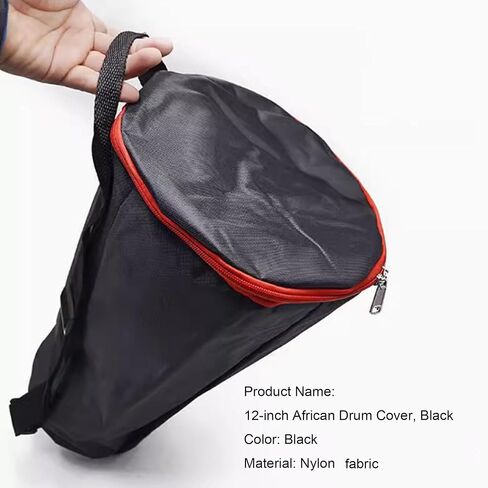 12 Inch Djembe Drum Bag, Black Waterproof Nylon Carrier Case for 12" African Drum - Protective Storage & Transport Bag (600x370x250mm) in Kuwait
