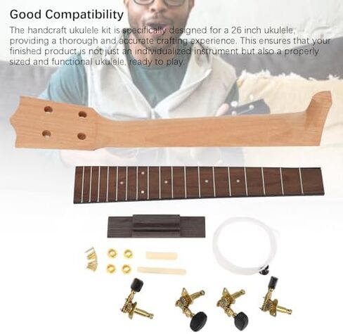 DIY Ukulele Building Kit 26 Inch Family Friendly Handcrafted Assembly Set with Rosewood Fingerboard in Kuwait