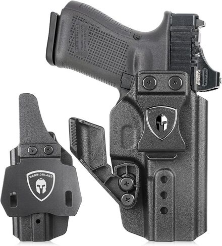 حافظة بصرية قابلة للتحويل من WARRIORLAND IWB & OWB: مناسبة لـ Glock 17/19 /26/34 Gen 3-5 & G32 Gen 3-4 & G19X/44/45 & Select MOS الإصدار، مع مخلب وارتفاع الركوب Adj والاحتفاظ به، اليد اليمنى in Kuwait