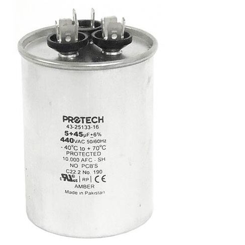 43-25133-16 -Rheem OEM Round Replacement Dual Run Capacitor 45 + 5 UF/MFD 440 Volt in Kuwait
