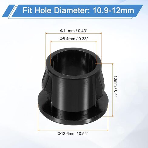 uxcell 38 Pcs Cable Snap Bushing Grommet, 7/16" Mounting Dia Black Round Nylon Snap in Cable Grommet Protector, Plastic Cable Hole Grommets for Wiring in Kuwait
