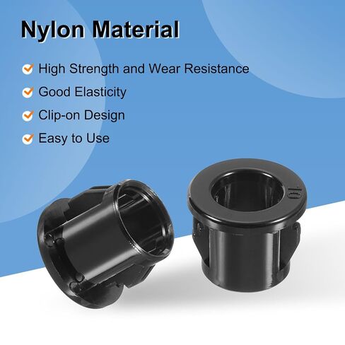 uxcell 38 Pcs Cable Snap Bushing Grommet, 7/16" Mounting Dia Black Round Nylon Snap in Cable Grommet Protector, Plastic Cable Hole Grommets for Wiring in Kuwait
