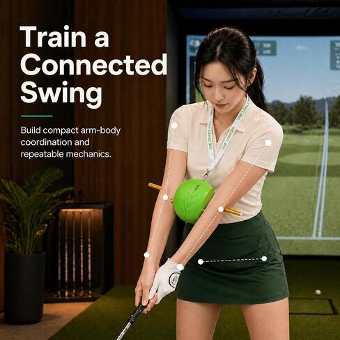 HERZ The Connector Golf Swing Trainer - كرة مساعدة لتدريب الجولف لتوصيل جسم الذراع، مصحح تأرجح إسفنجي مطور لممارسة التدريب في الفناء الخلفي، جميع مستويات المهارة in Kuwait
