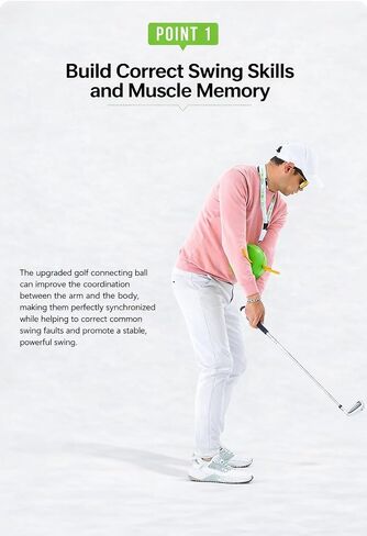 LOFIN Golf Swing Connection Ball with Lanyard – Arm-to-Body Training Aid for Better Tempo, Triangle Structure & Swing Consistency in Kuwait