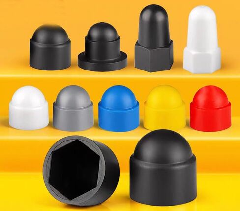 Plastic end Cap,Rubber Pipe Cover,Hole Plugs,50 Pcs Hex Nut,M4~M12 Gray Bolt Dome Caps Covers, Plastic Protection for Bolts(M8*14 * 15mm) in Saudi Arabia