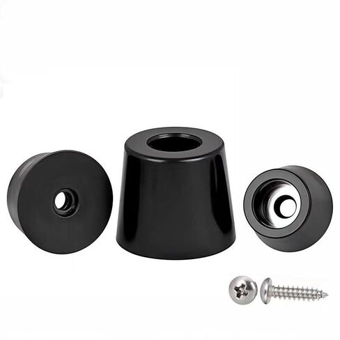 Plastic end Cap,Rubber Pipe Cover,Hole Plugs,10pcs Black Furniture Legs Feet Speaker Cabinet Bed Table Box Conical Seal Stopper with Self Tapping Screws(25 * 19 * 15mm) in Saudi Arabia
